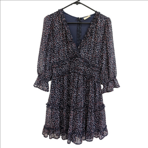 Chrysanthemum Floral Ruffle Mini Dress 